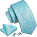 NEW Tiffany Blue Paisley Wedding Necktie Set-LBW1349
