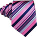 Pink Blue Grey Striped Silk Necktie Set-LBW1353
