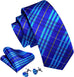 Blue and Yellow Silk Necktie Set-LBW1359