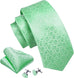 Mint Green Silk Wedding Necktie Set-LBW1390