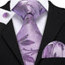 Lavender and Grey Silk Necktie Set-LBW1440