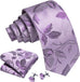 Lavender and Grey Silk Necktie Set-LBW1440