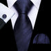Navy Blue and White Necktie Set-LBW1546
