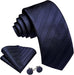 Navy Blue and White Necktie Set-LBW1546