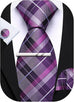 Purple Silk Necktie Set-LBW1554