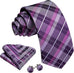 Purple Silk Necktie Set-LBW1554