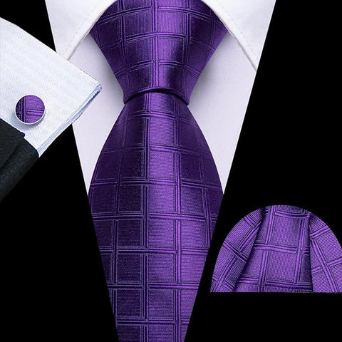Purple Indigo Wedding Necktie Set-LBW1555