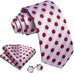 Red and White Necktie Set-LBW1731