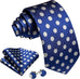 Blue and Grey Polka Dot Necktie Set-LBW1733