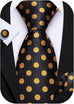 Black and Gold Polka Dot Necktie Set-LBW1734