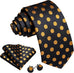 Black and Gold Polka Dot Necktie Set-LBW1734