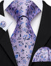 Light Purple Floral Necktie Set-LBW1736