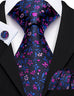 Blue and Pink Floral Necktie Set-LBW1738
