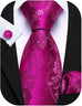 Fuchsia Floral Necktie Set-LBW1752