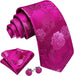 Fuchsia Floral Necktie Set-LBW1752