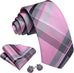 Pink and Grey Necktie Set-LBW1753