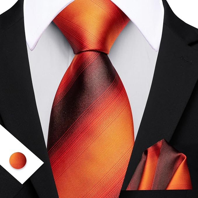 Burnt Orange Necktie Set-LBW1786