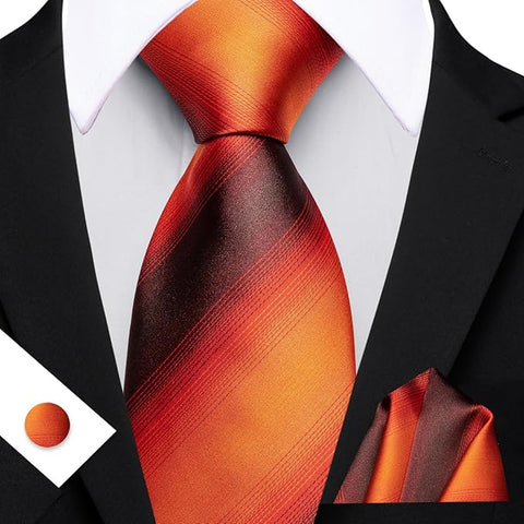 Burnt Orange Necktie Set-LBW1786