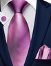Raspberry Striped Necktie Set-LBW1787