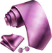 Raspberry Striped Necktie Set-LBW1787