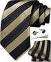 Black and Gold Wedding Necktie Set-LBWA