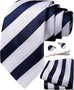 Navy and White Wedding Necktie Set-LBWA1231