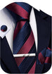Burgundy and Navy Blue Wedding Necktie Set-LBWA1232