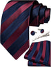 Burgundy and Navy Blue Wedding Necktie Set-LBWA1232
