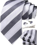 White and Grey Wedding Necktie Set-LBWA1233