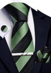 Black and Sage Green Necktie Set-LBWA1235