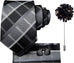 Black and Grey Silk Necktie Set-LBWH1315