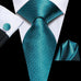 Teal Wedding Necktie Set-LBWH1387
