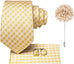 Beige and Gold Silk Necktie Set-LBWH1394