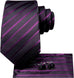 Purple and Black Stripe Wedding Necktie Set-LBWH1451