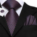 Extra Long Purple and Gold Necktie Set-LBWH1798