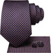 Extra Long Purple and Gold Necktie Set-LBWH1798