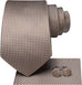 Extra Long Khaki Beige Necktie Set-LBWH1801