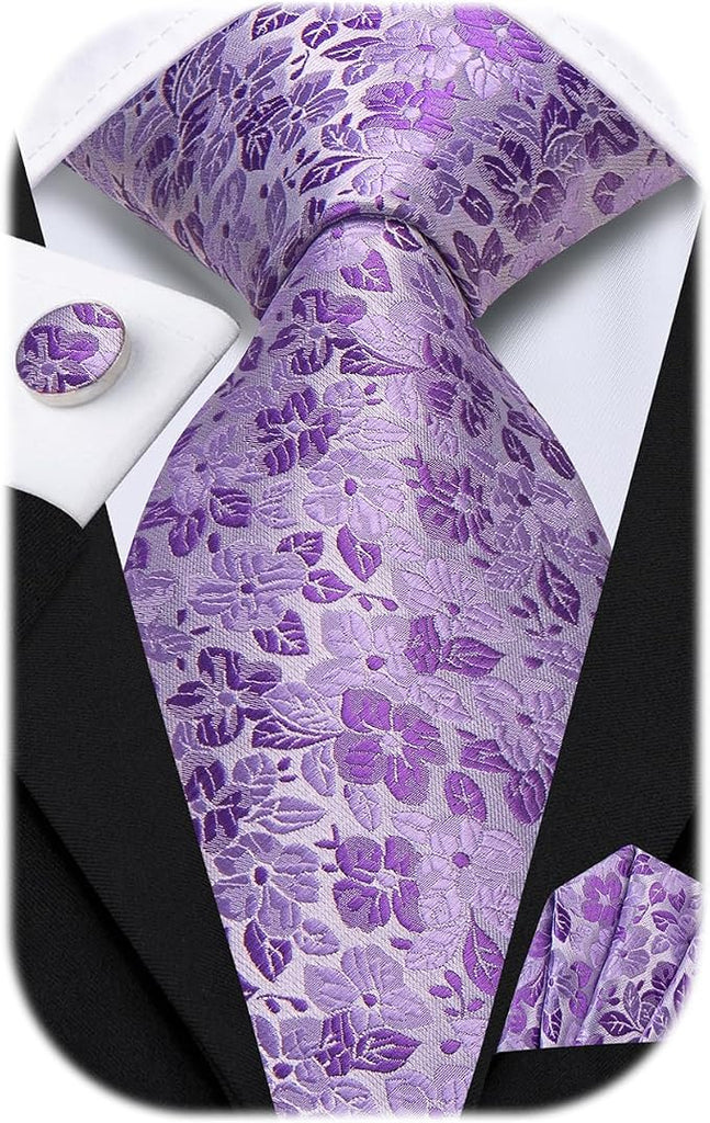 Extra Long Lavender Necktie Set-LBWH1802