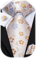Extra Long Beige and Orange Necktie Set-LBWH1803