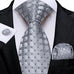 Silver Grey Black Necktie Set-LBWY1411