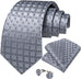 Silver Grey Black Necktie Set-LBWY1411