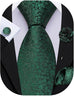 Dark Green Floral Wedding Necktie Set-LBWY1742