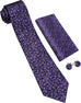 Purple and Black Floral Necktie Set-LBWY1744