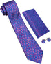 Royal Blue and Pink Floral Necktie Set-LBWY1745