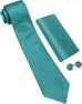 Aqua Floral Wedding Necktie Set-LBWY1746