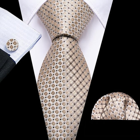 Beige Necktie Set-LBWY1750