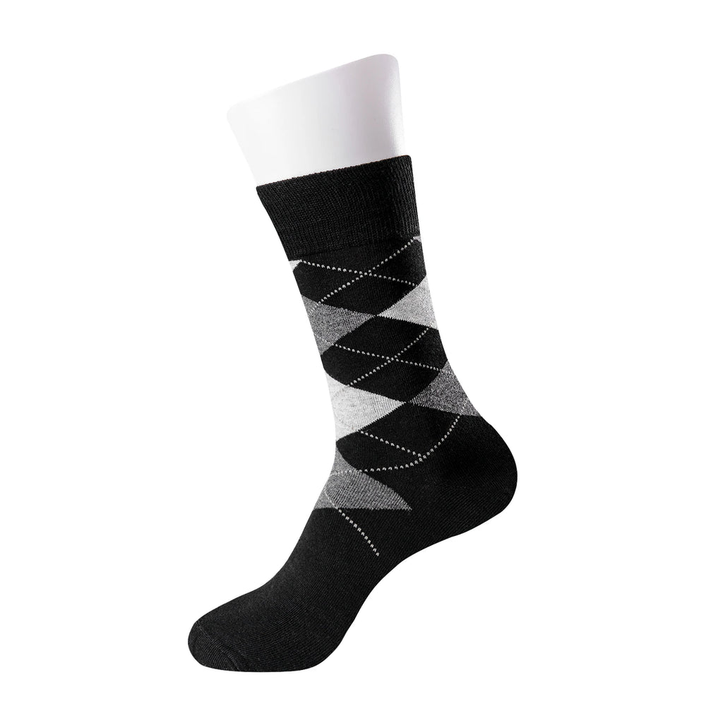 Black and Grey Plaid Dress Sock-SOC04