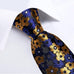 Blue Gold Black Silk Necktie Set-DBG1428