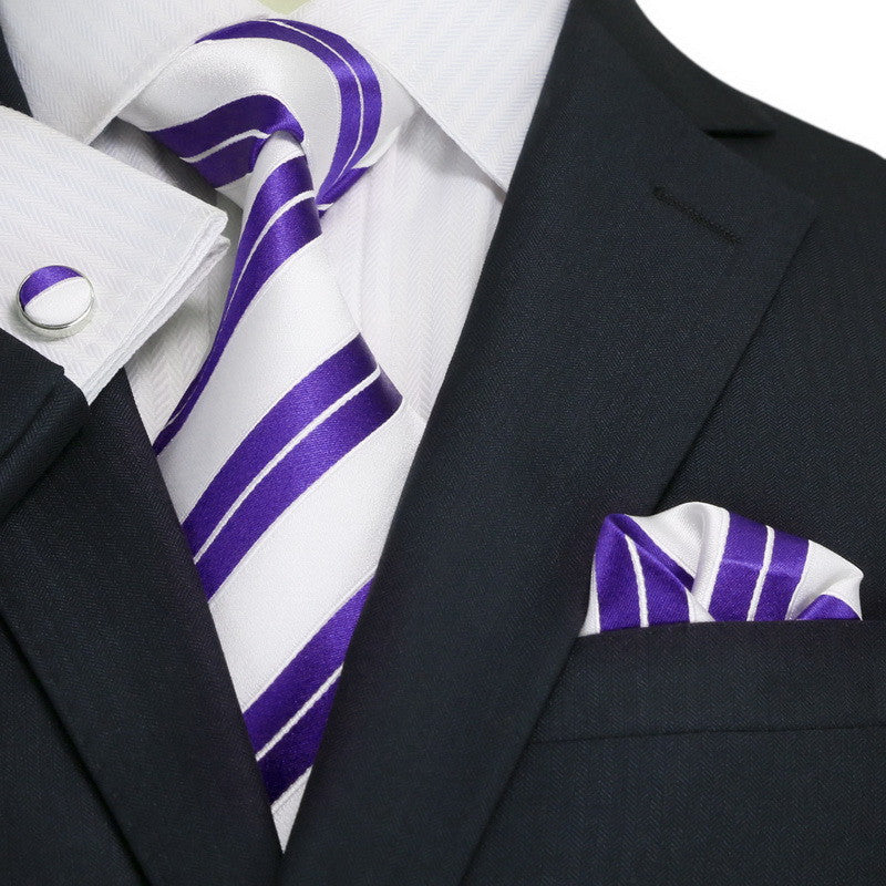Purple and White Striped Necktie Set JPM1810N | Toramon Necktie Company | Men's Necktie Sets & Wedding Ties Purple and White Striped Necktie Set JPM1810N | Toramon Necktie Company | Men's Necktie Sets & Wedding Ties