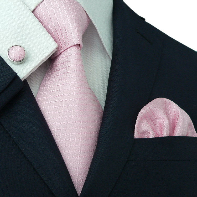 Light Pink Wedding Tie Set  JPM1878G - Toramon Necktie Company